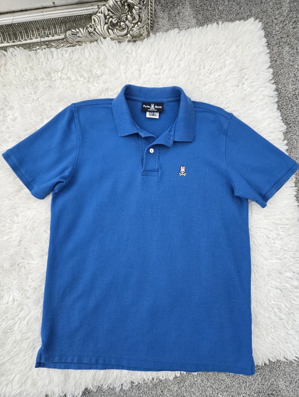 Psycho Bunny Baritone Blue Pima Cotton Polo Shirt Golf Preppy. Size 5 (Medium)